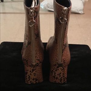 Snake skin print mid bootie